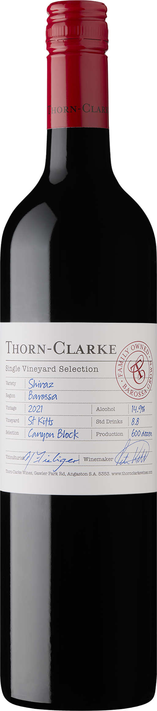 Thorn-Clarke Wines Single Vineyard St Kitts Canyon Block Shiraz 2021